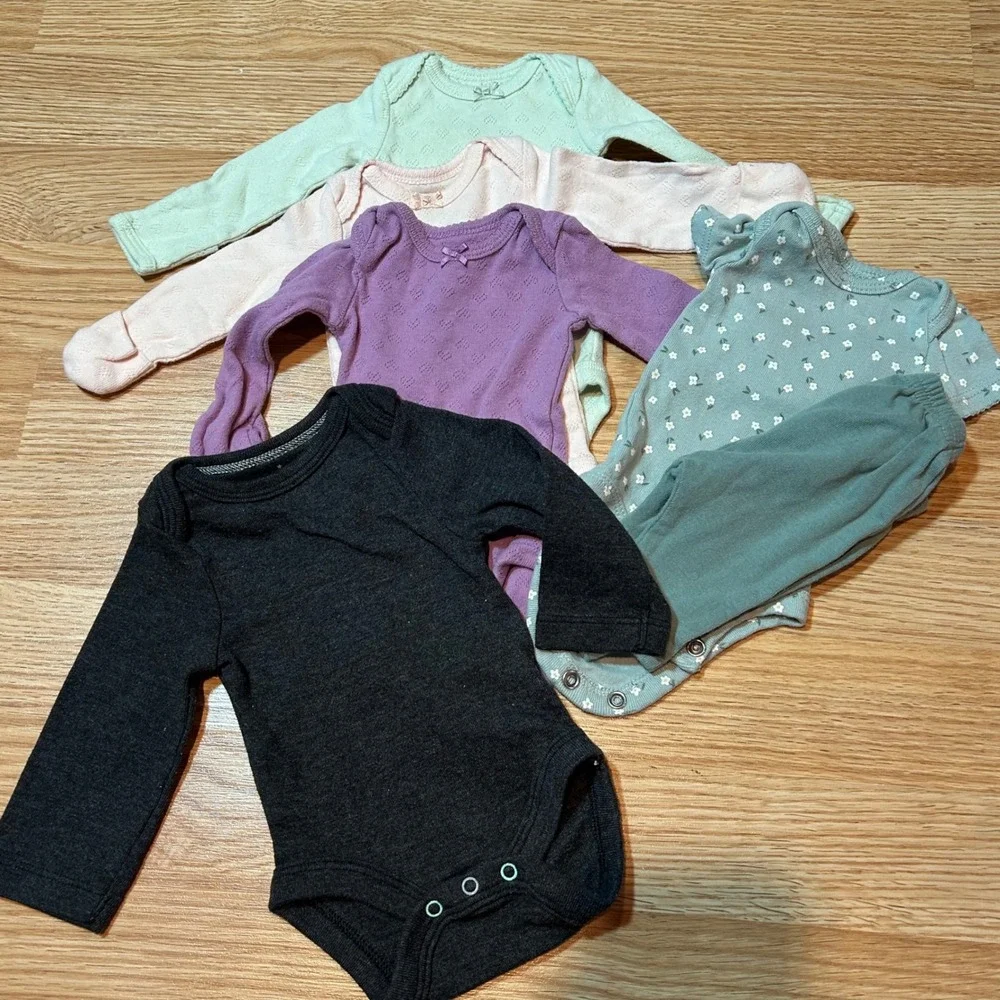 Carters Cloud Island Baby Bodysuit Pants Bundle Preemie Newborn 6pc Set